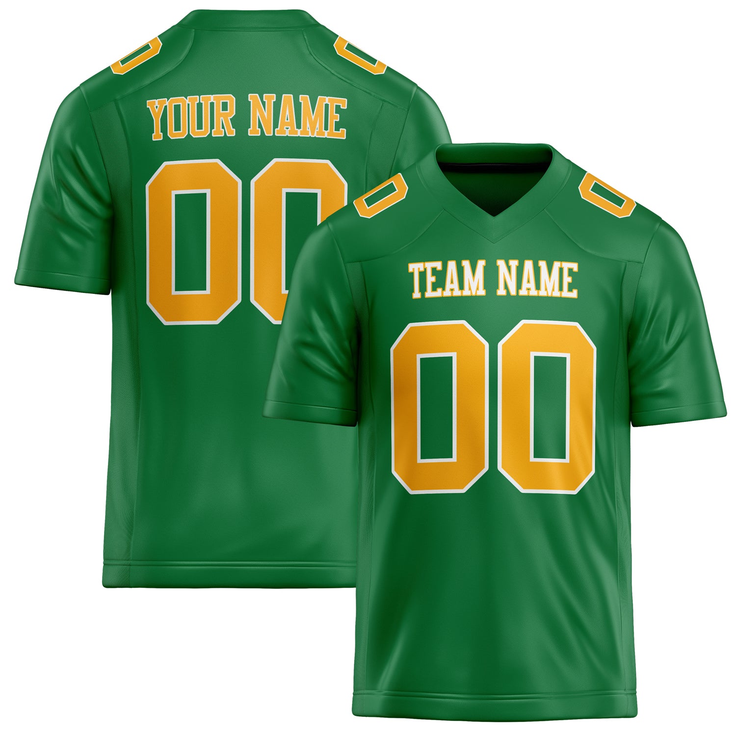 Custom Grass Green gold Solid Colour Football Jersey FT02240730GR157