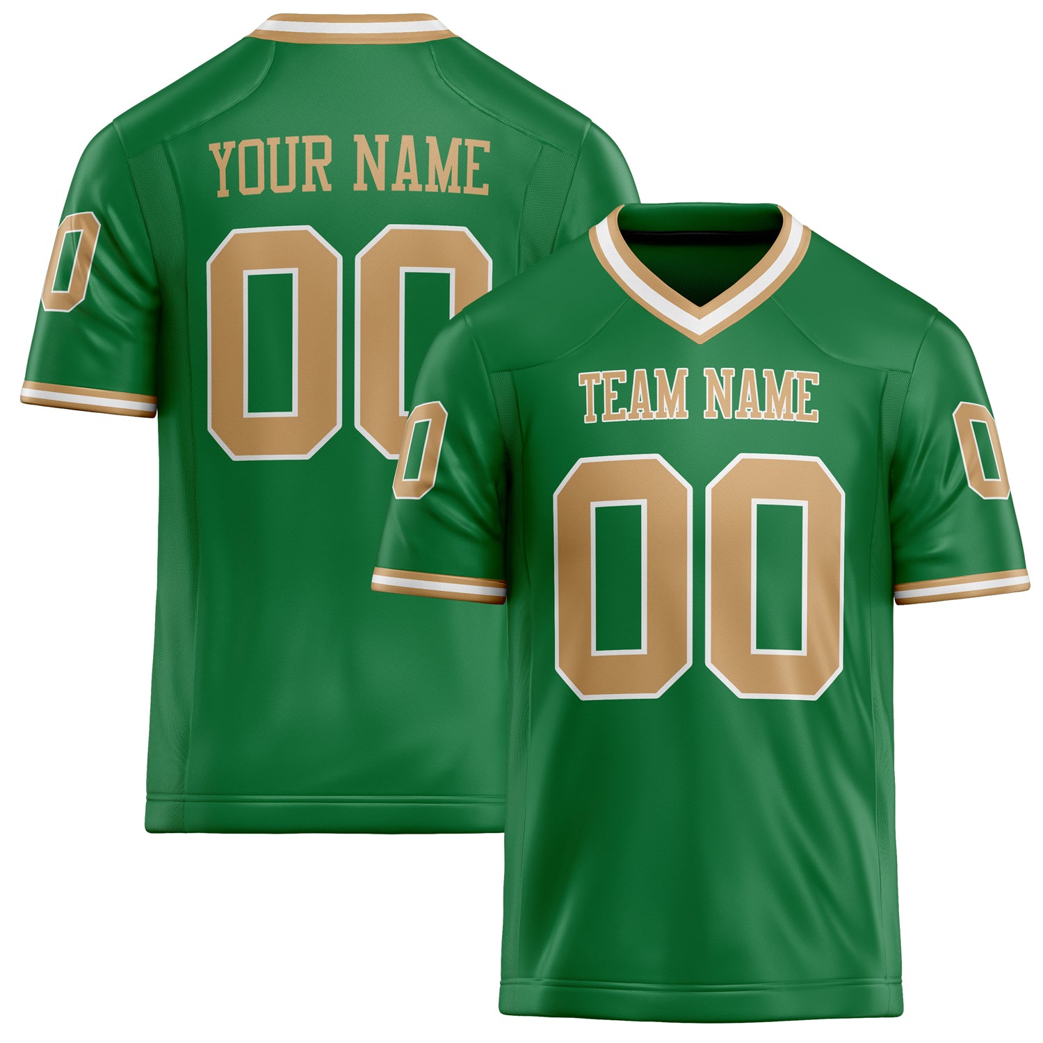 Custom Grass Green brown Solid Colour Football Jersey FT02240730GR158