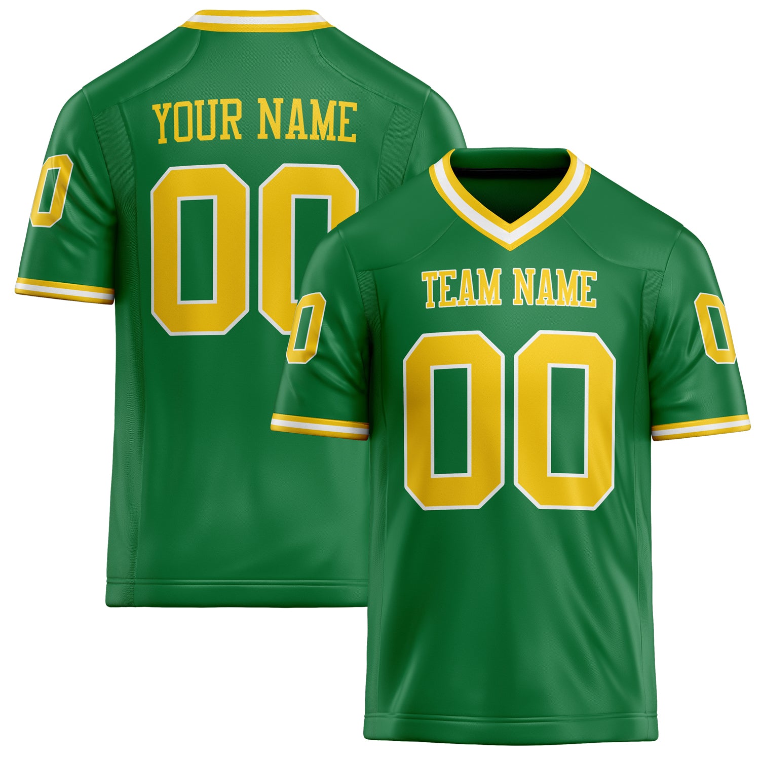 Custom Grass Green gold Solid Colour Football Jersey FT02240730GR159