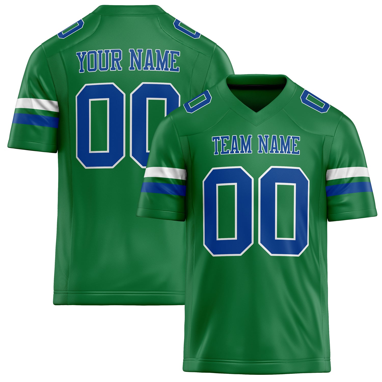 Custom Grass Green royal Solid Colour Football Jersey FT02240730GR162