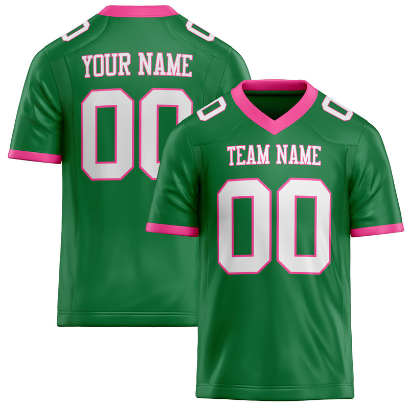 Custom Grass Green White Solid Colour Football Jersey FT02240730GR163