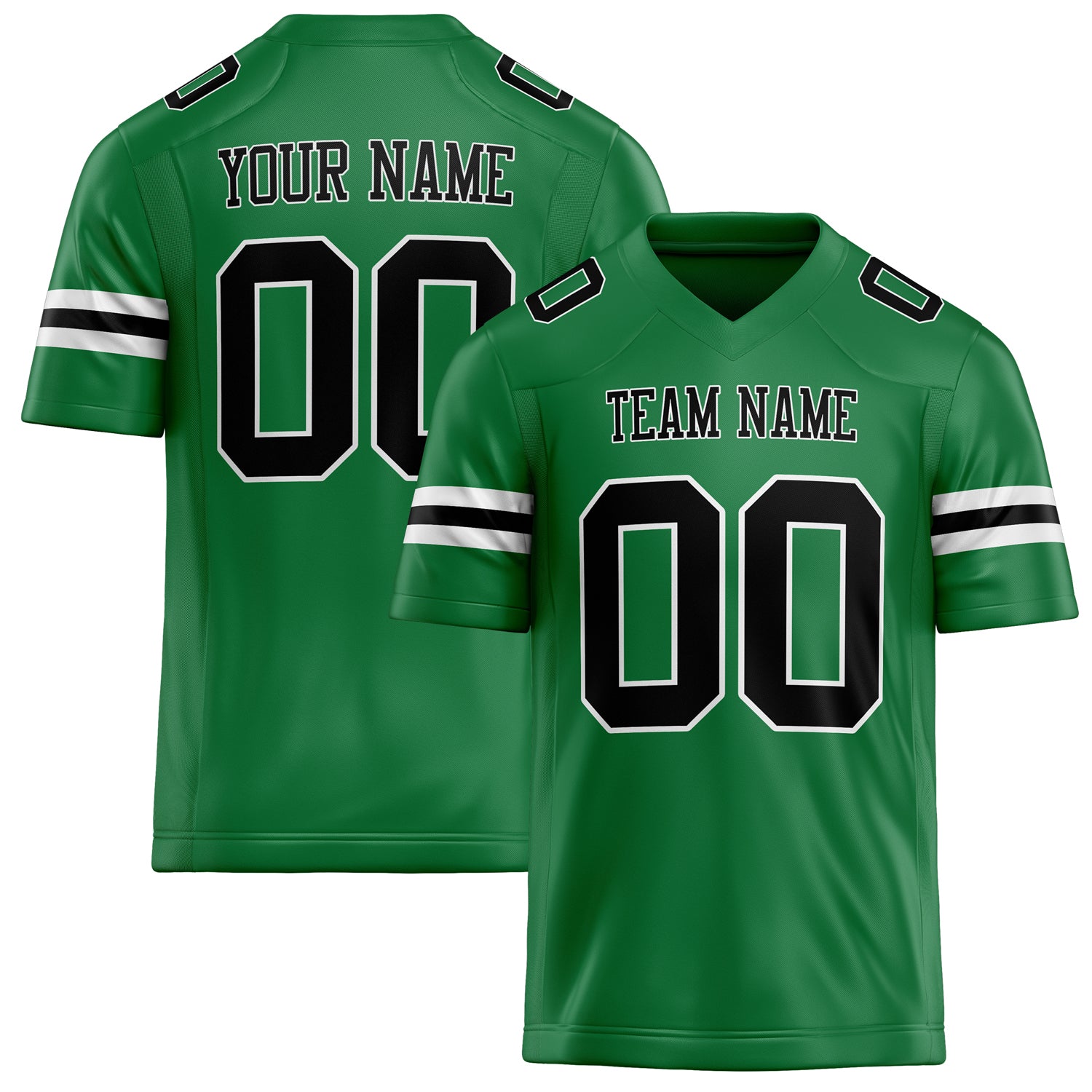 Custom Grass Green Black Solid Colour Football Jersey FT02240730GR164