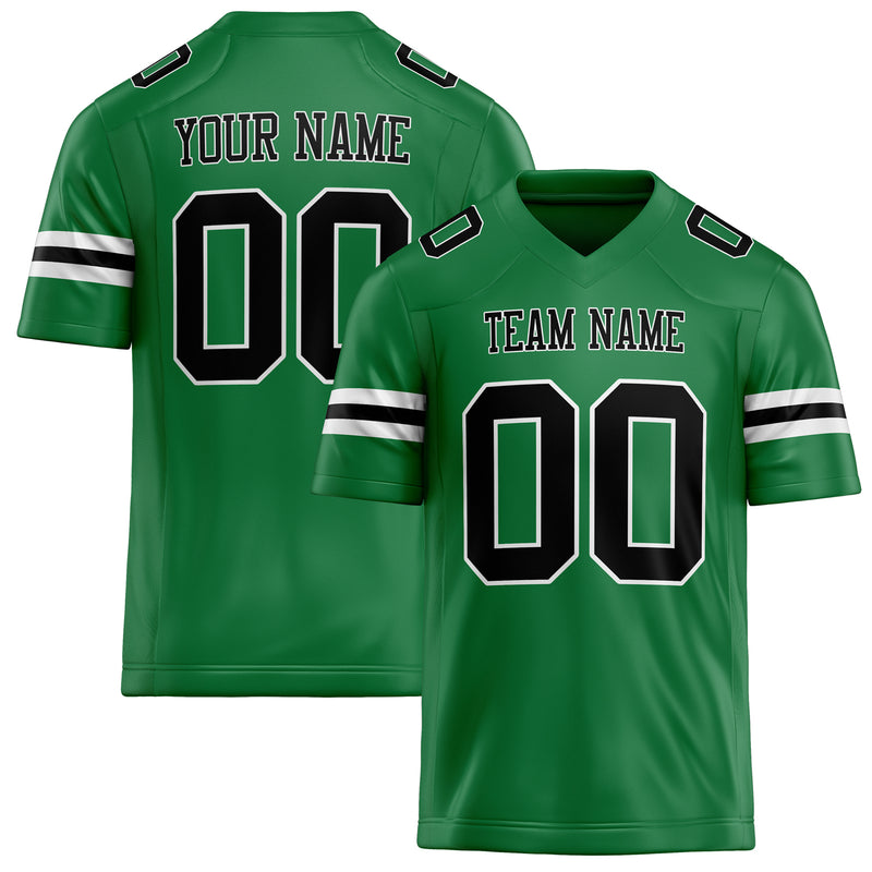 Custom Grass Green Black Solid Colour Football Jersey FT02240730GR164