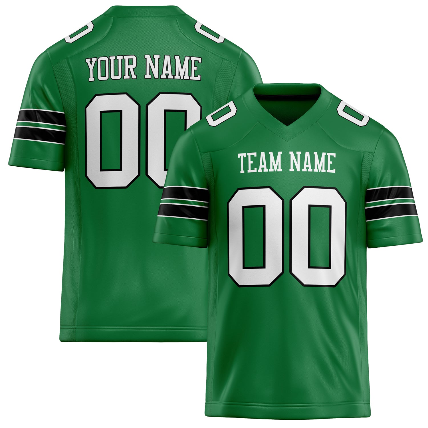Custom Grass Green White Solid Colour Football Jersey FT02240730GR166