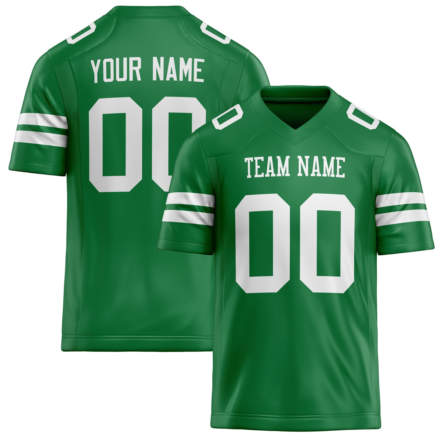 Custom Grass Green White Solid Colour Football Jersey FT02240730GR167