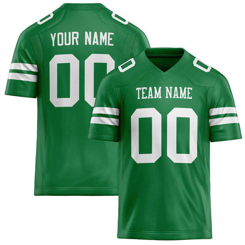 Custom Grass Green White Solid Colour Football Jersey FT02240730GR167
