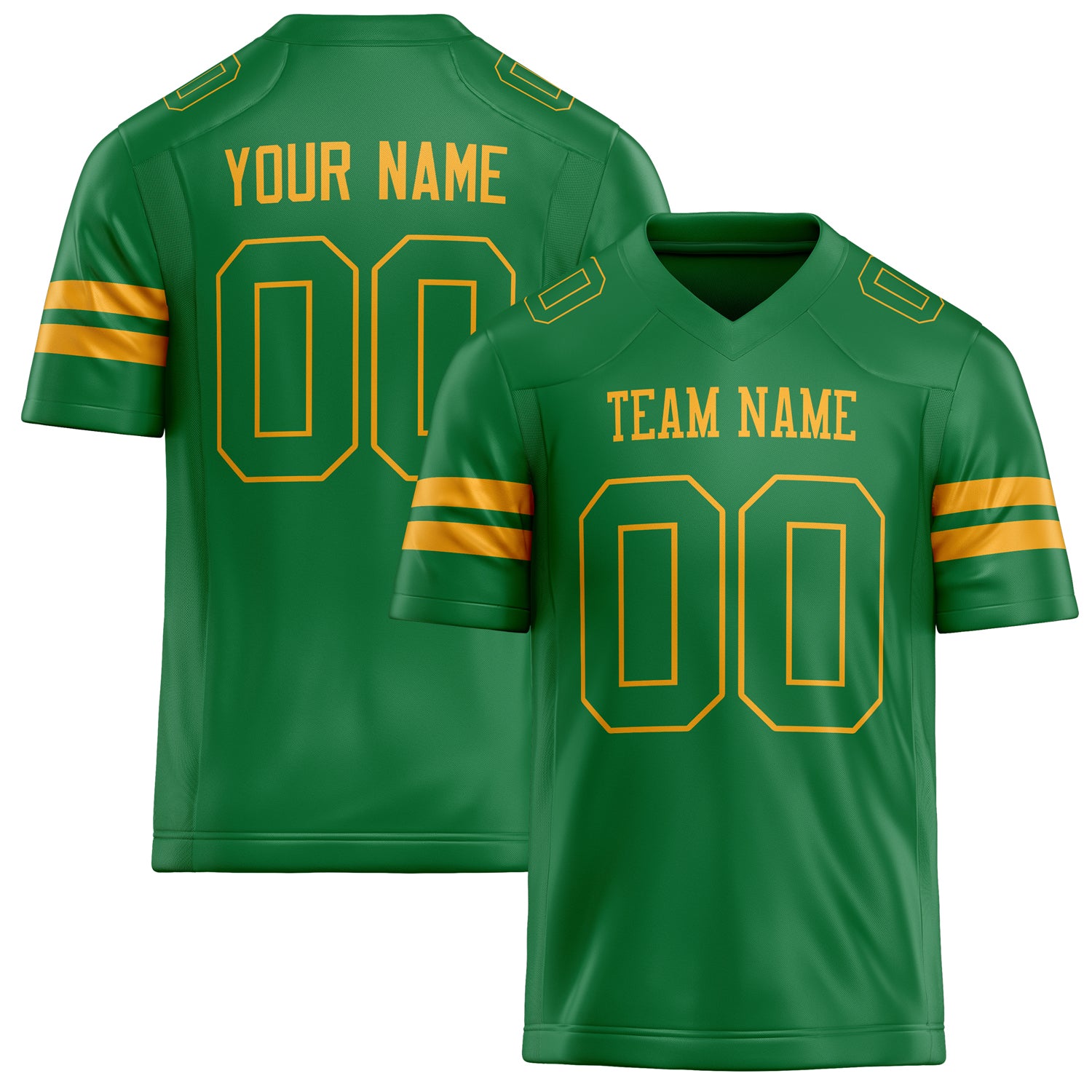 Custom Grass Green gold Solid Colour Football Jersey FT02240730GR168