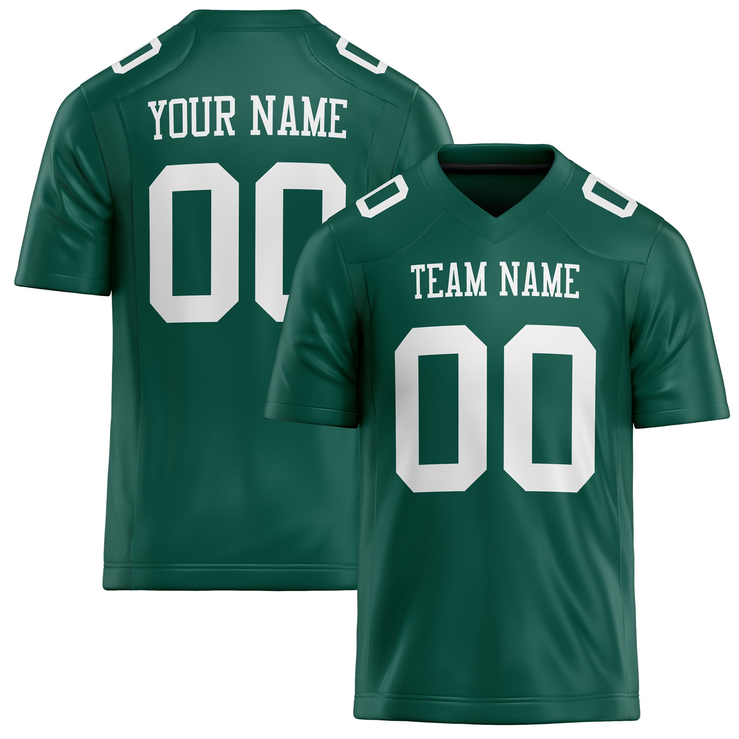 Custom Kelly Green White Solid Colour Football Jersey FT02240730GR190