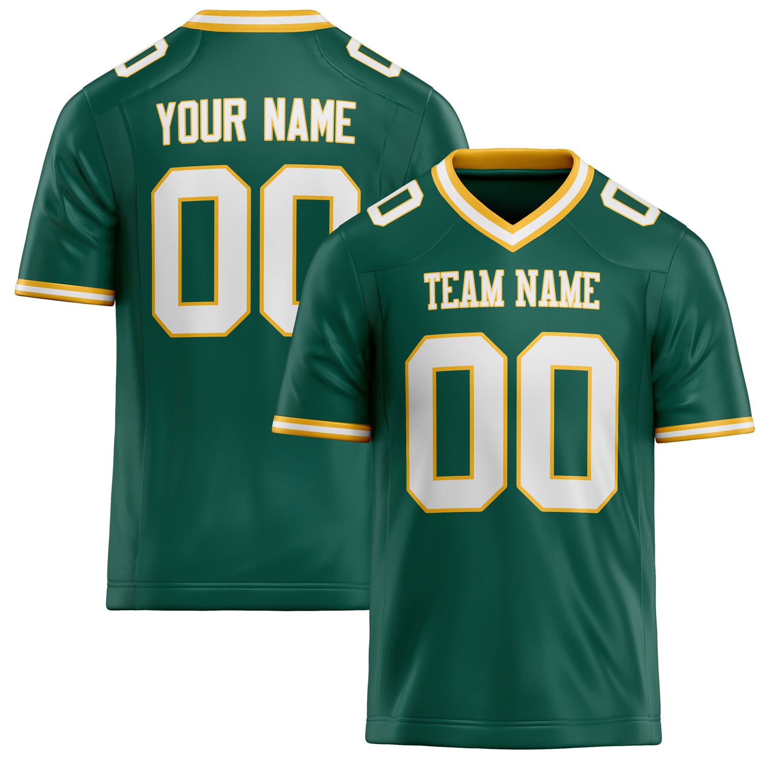 Custom Kelly Green White Solid Colour Football Jersey FT02240730GR191
