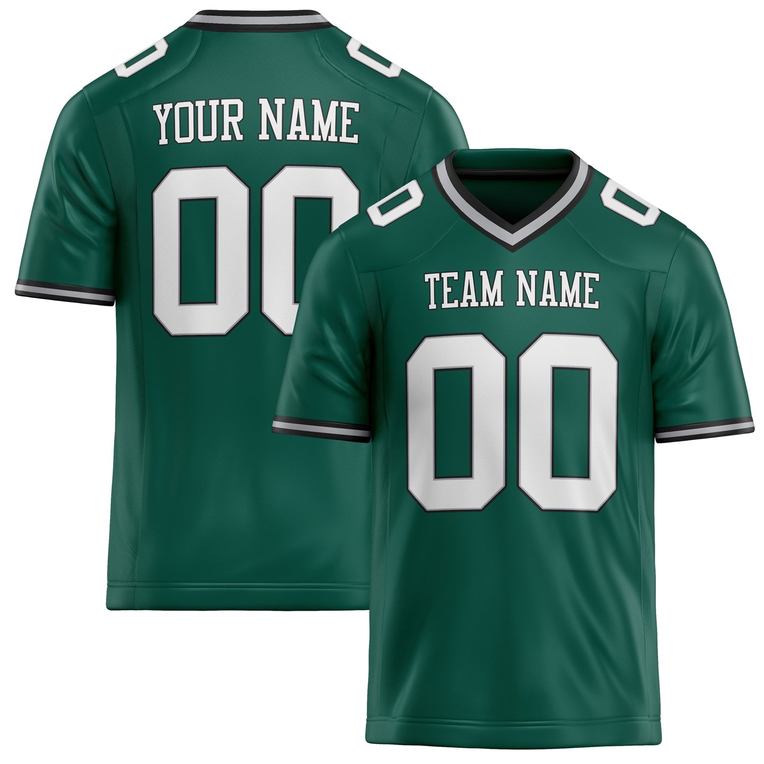 Custom Kelly Green White Solid Colour Football Jersey FT02240730GR193