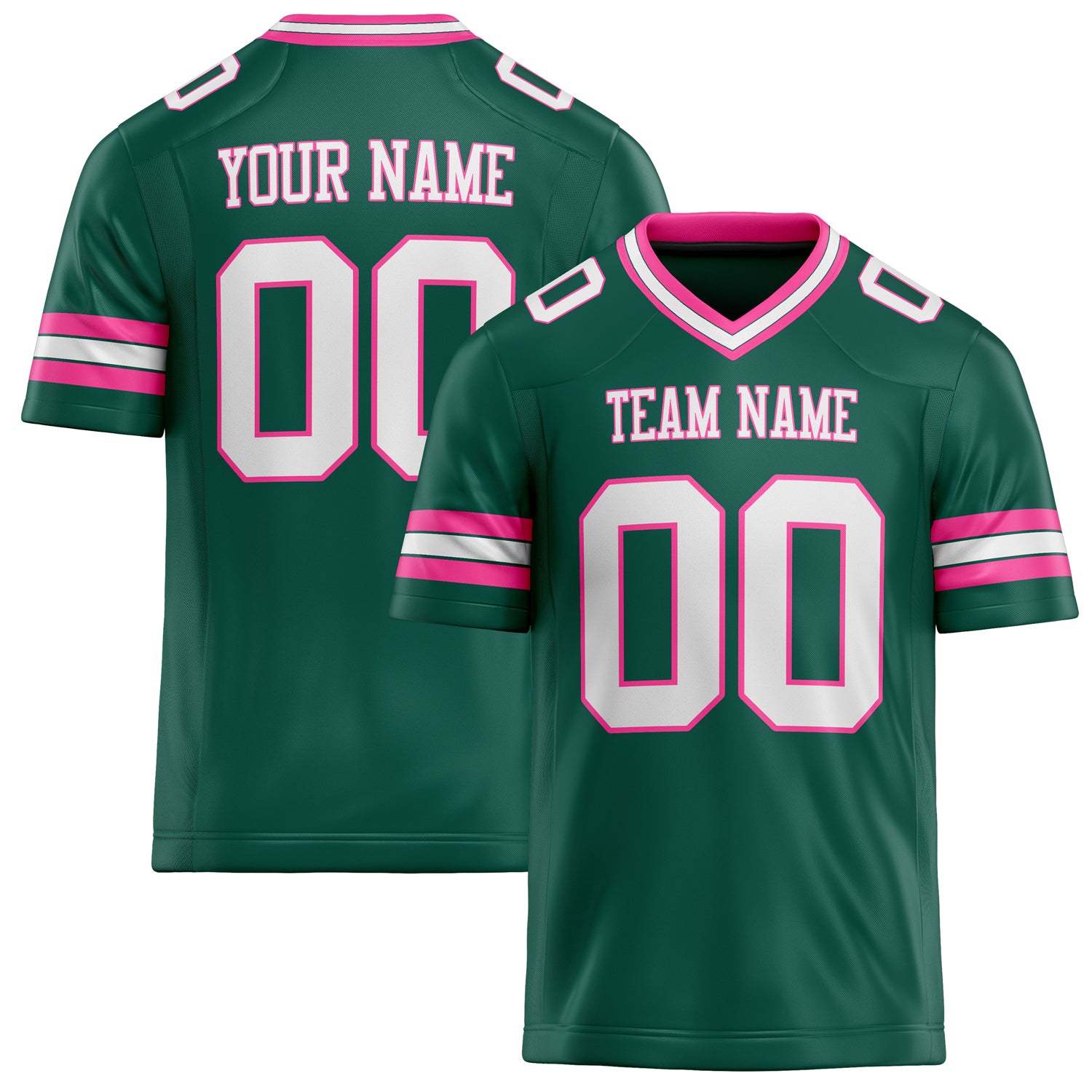 Custom Kelly Green White Solid Colour Football Jersey FT02240730GR194