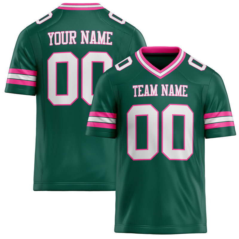 Custom Kelly Green White Solid Colour Football Jersey FT02240730GR194