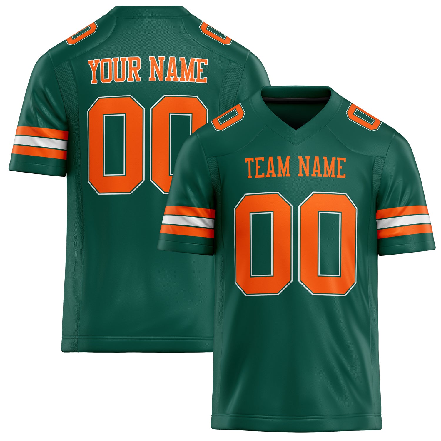 Custom Kelly Green orange Solid Colour Football Jersey FT02240730GR196