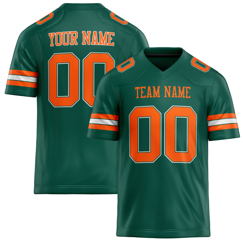Custom Kelly Green orange Solid Colour Football Jersey FT02240730GR196