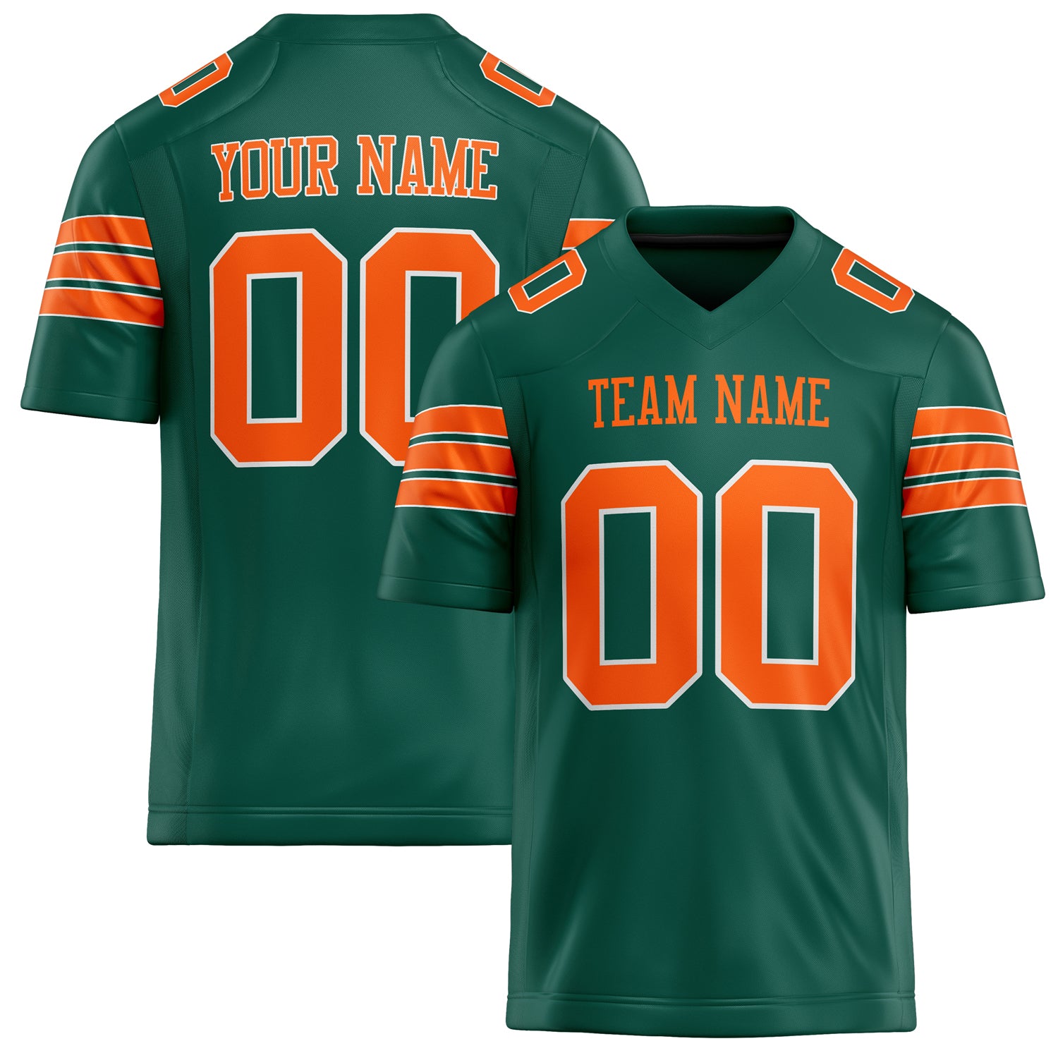 Custom Kelly Green orange Solid Colour Football Jersey FT02240730GR197