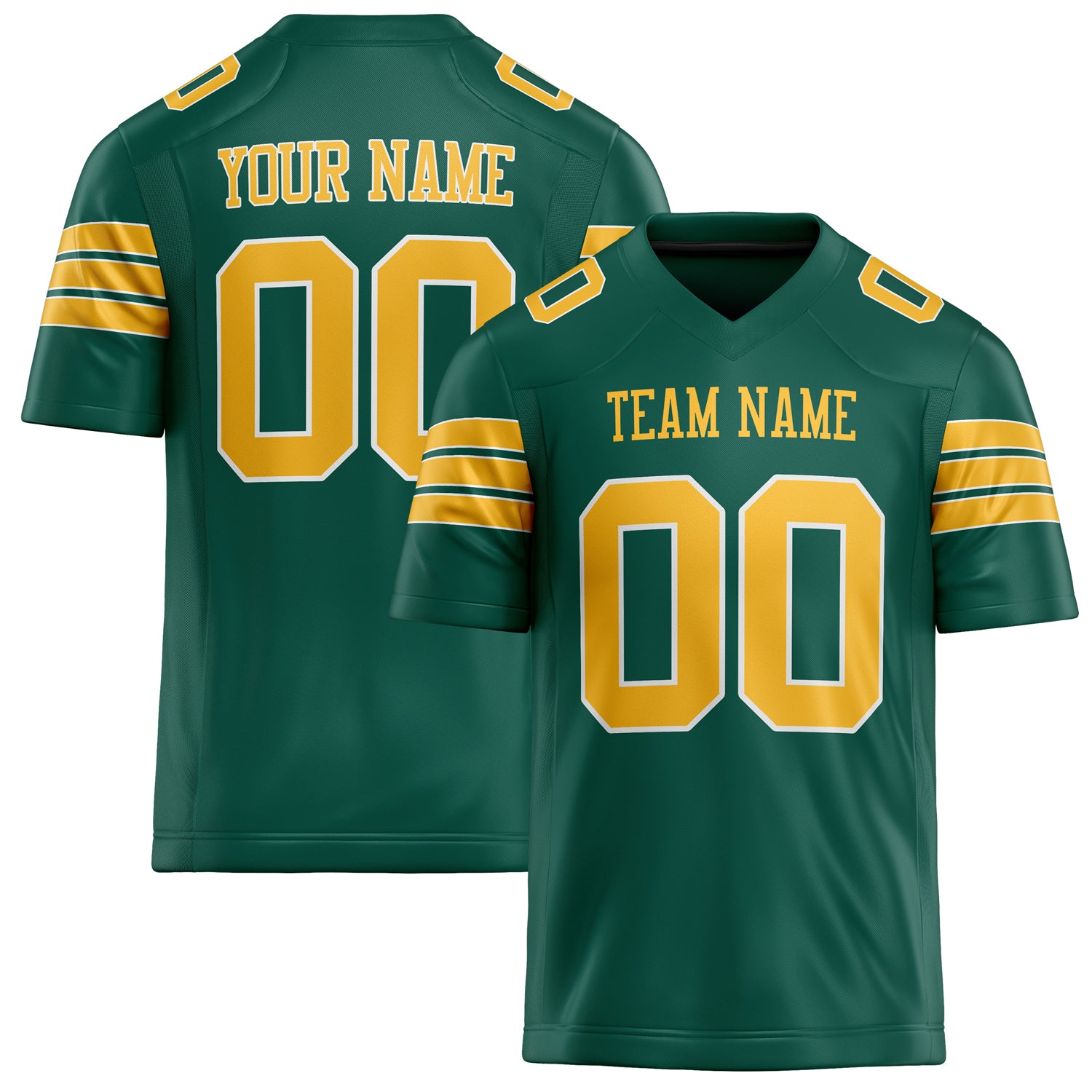 Custom Kelly Green gold Solid Colour Football Jersey FT02240730GR198