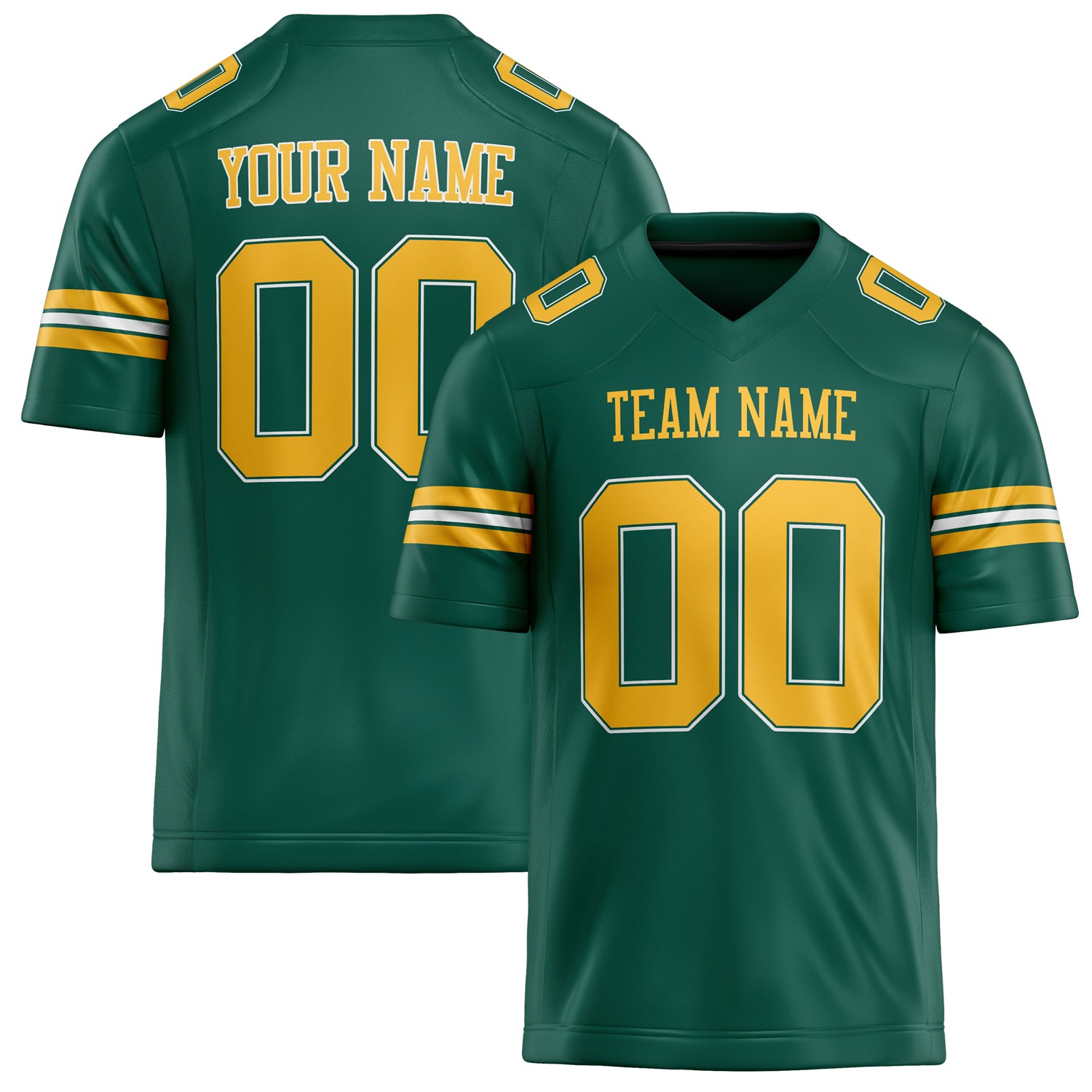 Custom Kelly Green gold Solid Colour Football Jersey FT02240730GR199