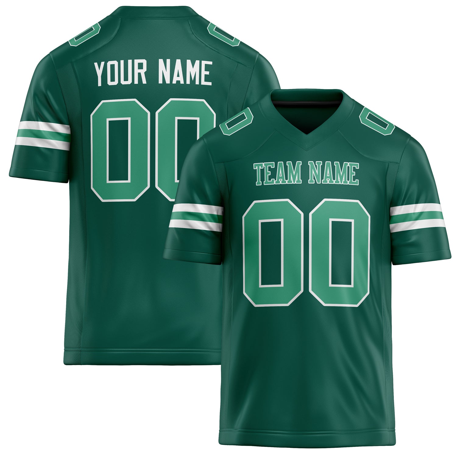 Custom Kelly Green teal Solid Colour Football Jersey FT02240730GR201