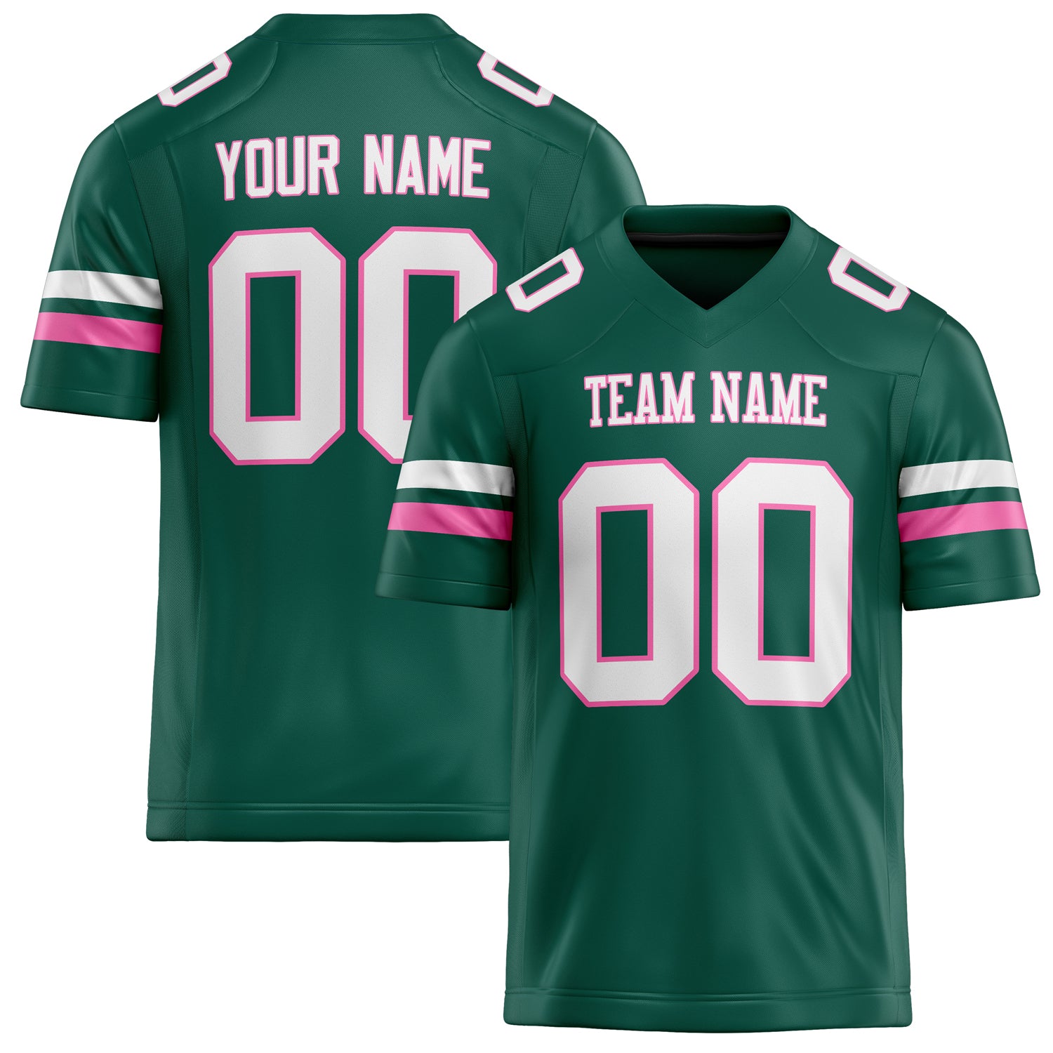 Custom Kelly Green White Solid Colour Football Jersey FT02240730GR203