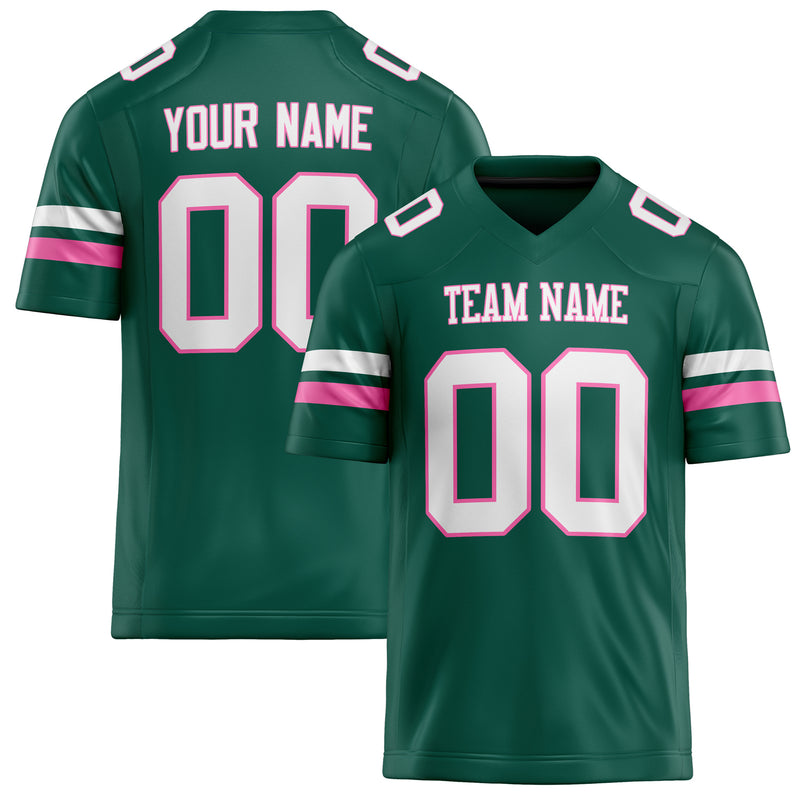 Custom Kelly Green White Solid Colour Football Jersey FT02240730GR203