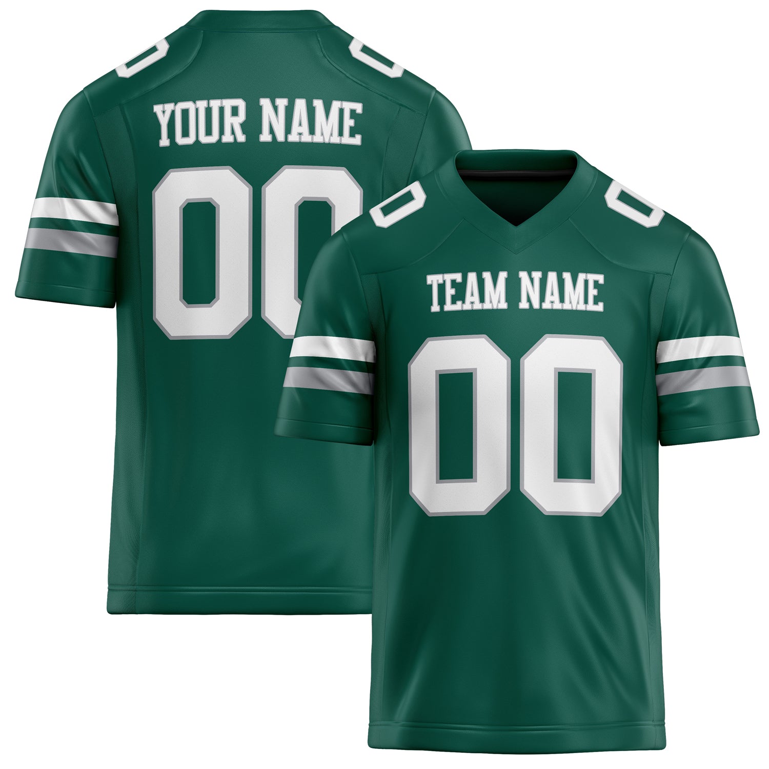 Custom Kelly Green White Solid Colour Football Jersey FT02240730GR204