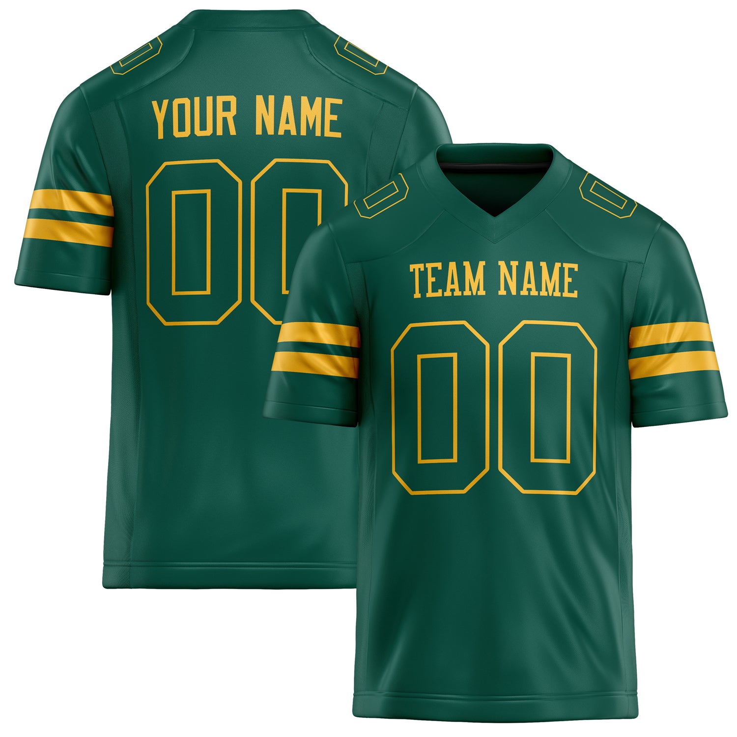 Custom Kelly Green gold Solid Colour Football Jersey FT02240730GR206