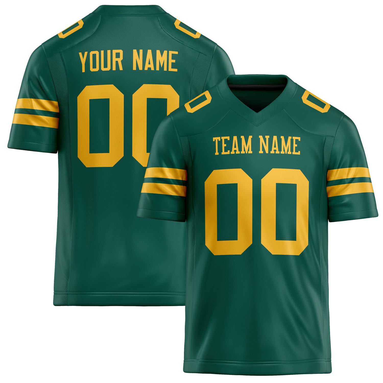 Custom Kelly Green gold Solid Colour Football Jersey FT02240730GR207