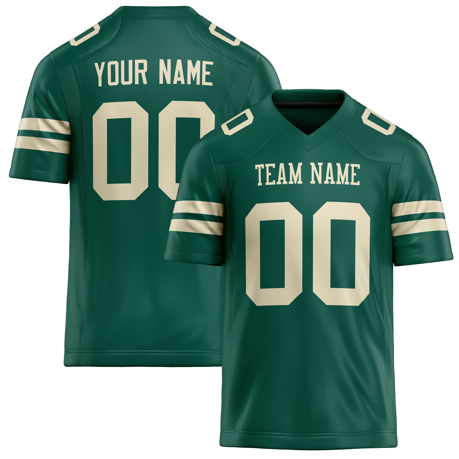 Custom Kelly Green cream Solid Colour Football Jersey FT02240730GR208