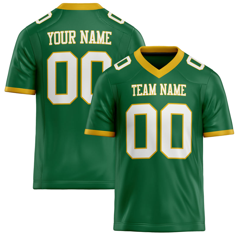 Custom Kelly Green White Solid Colour Football Jersey FT02240730KE209