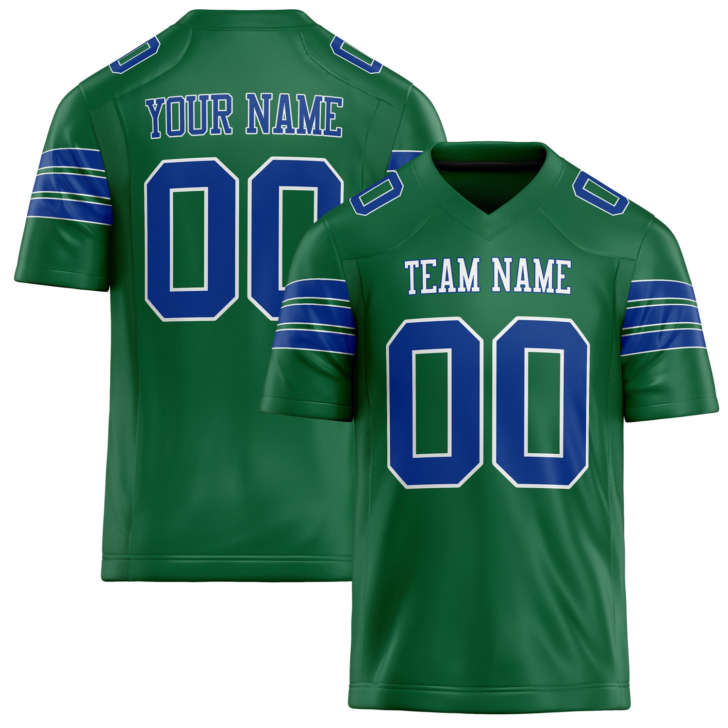 Custom Kelly Green royal Solid Colour Football Jersey FT02240730KE211