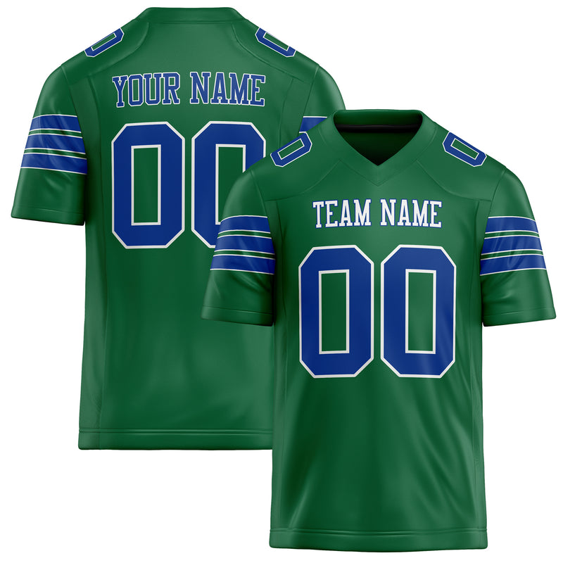 Custom Kelly Green royal Solid Colour Football Jersey FT02240730KE211