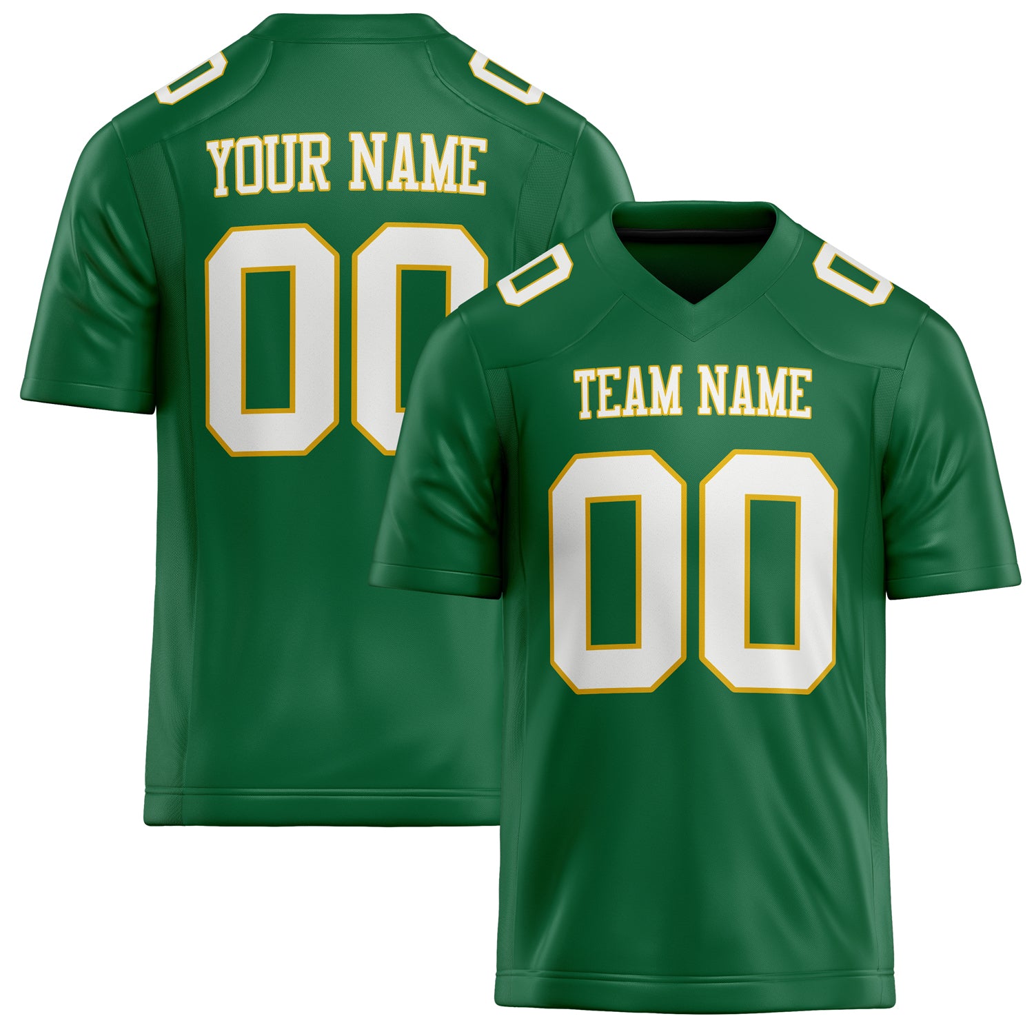 Custom Kelly Green White Solid Colour Football Jersey FT02240730KE221