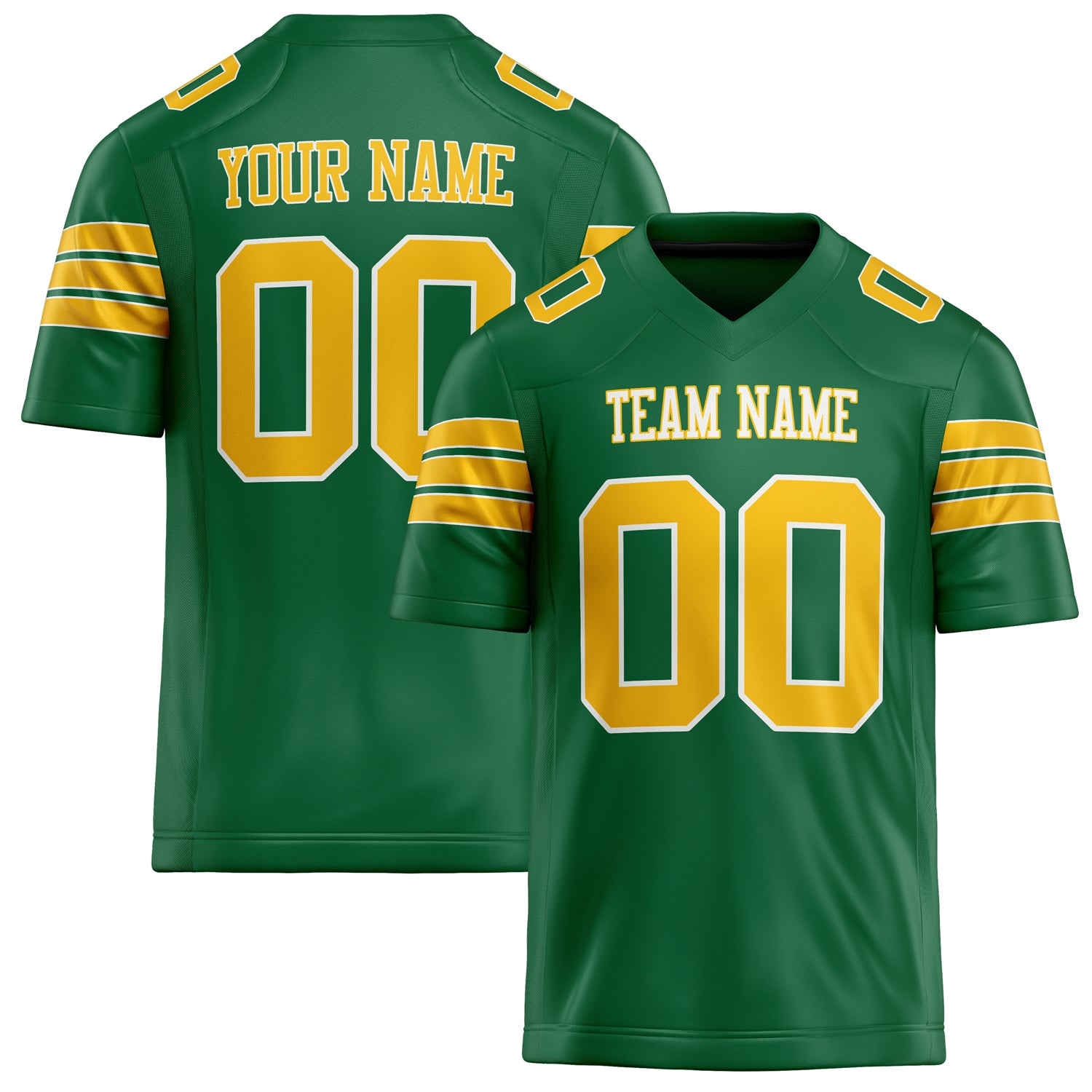 Custom Kelly Green gold Solid Colour Football Jersey FT02240730KE223