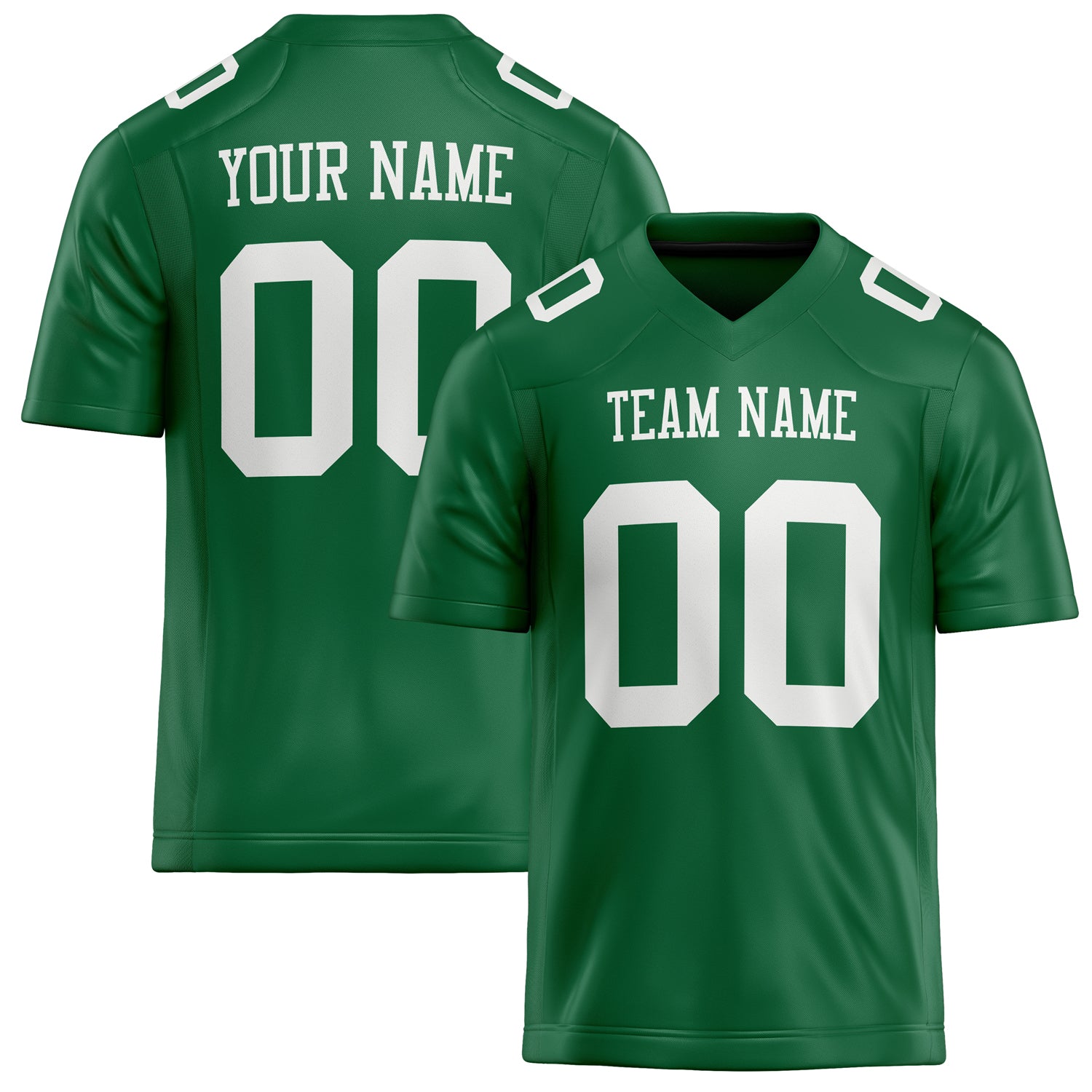 Custom Kelly Green White Solid Colour Football Jersey FT02240730KE224