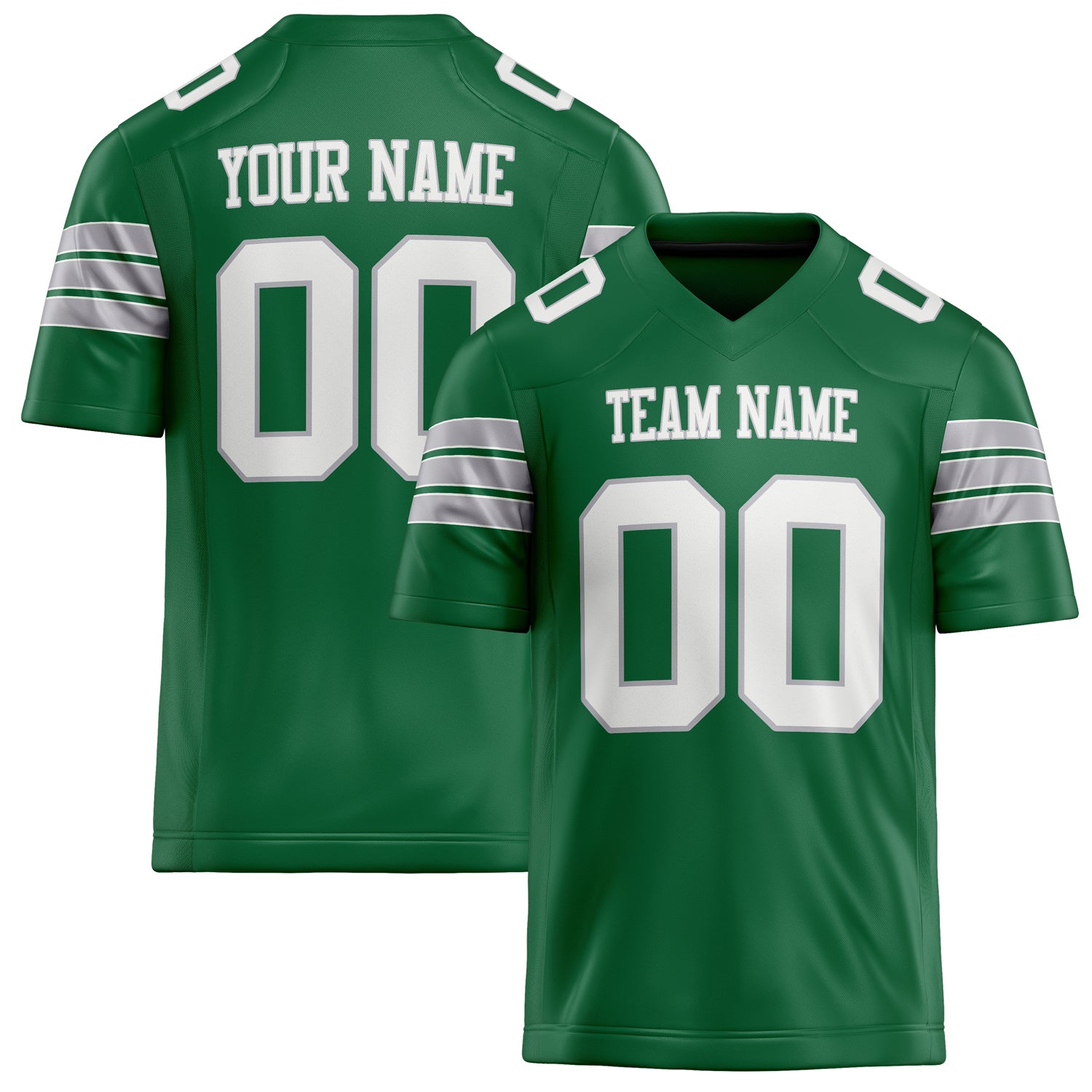 Custom Kelly Green White Solid Colour Football Jersey FT02240730KE225