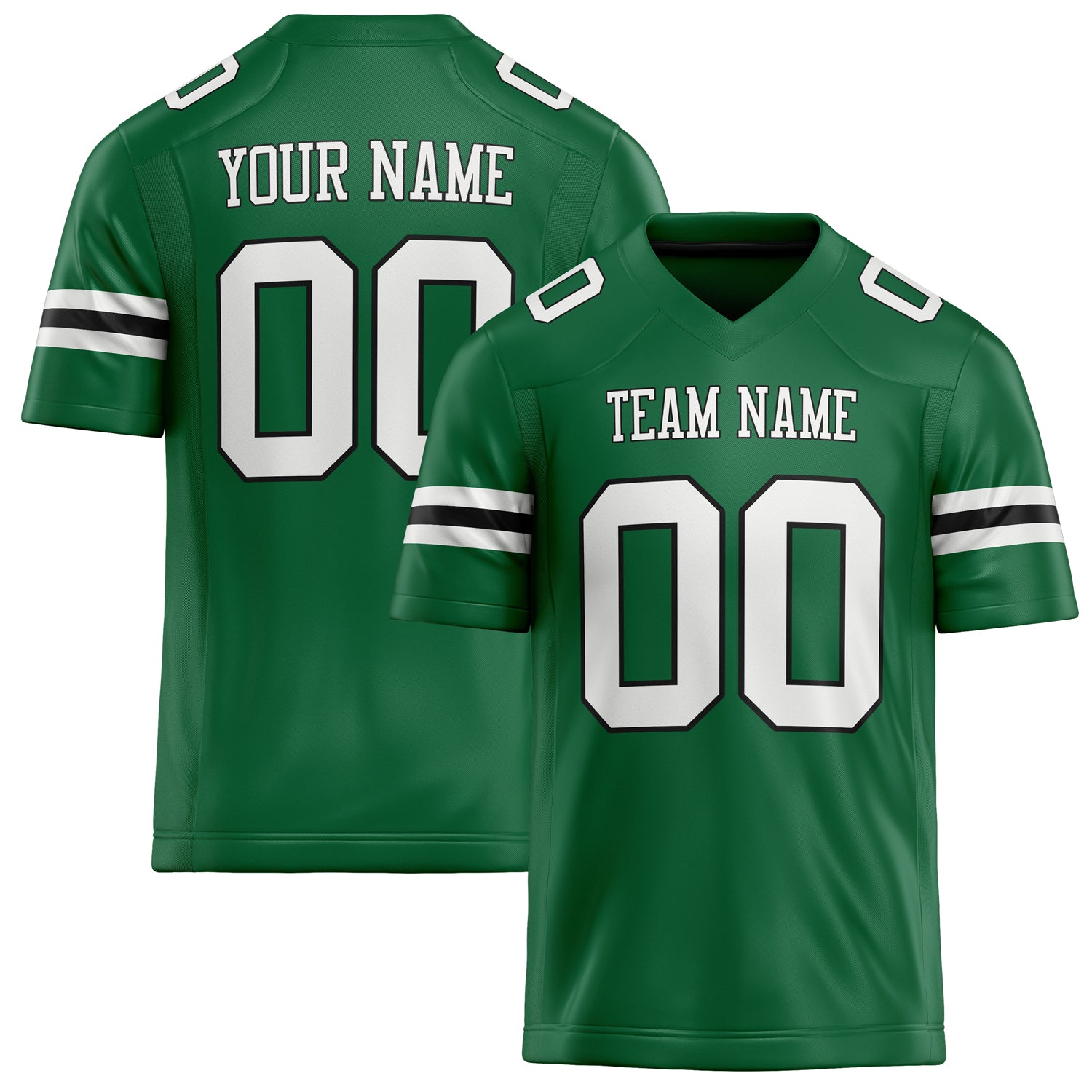 Custom Kelly Green White Solid Colour Football Jersey FT02240730KE227