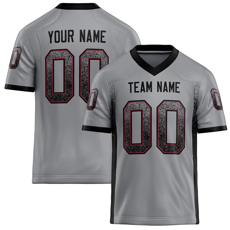 Custom Light Gray Black Solid Colour Football Jersey FT02240730LI235