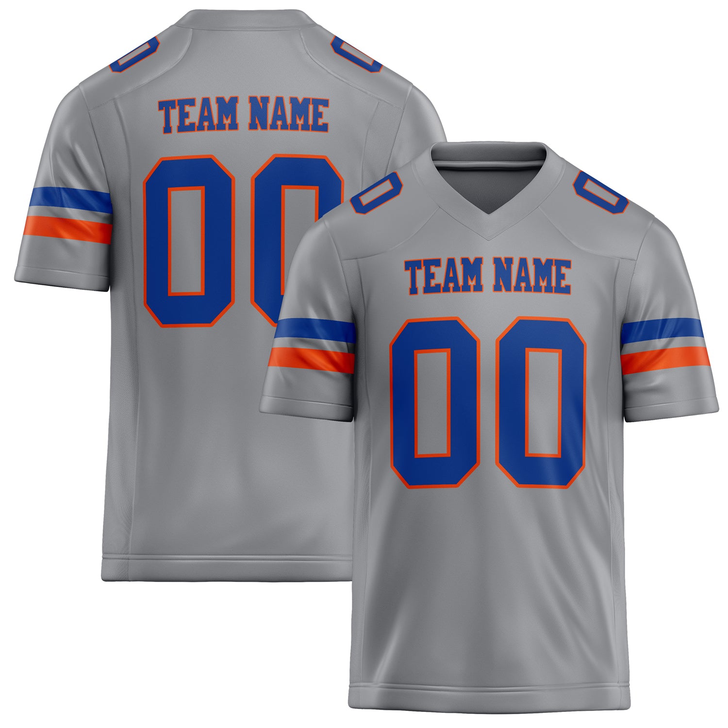 Custom Light Gray royal Solid Colour Football Jersey FT02240730LI237