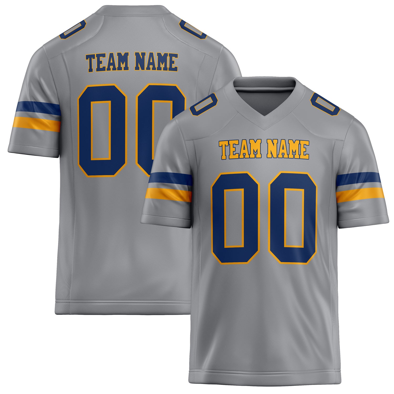 Custom Light Gray navy Solid Colour Football Jersey FT02240730LI238