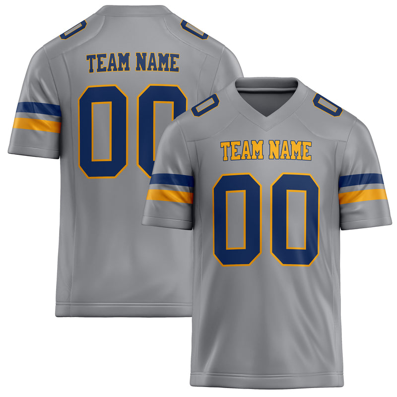 Custom Light Gray navy Solid Colour Football Jersey FT02240730LI238