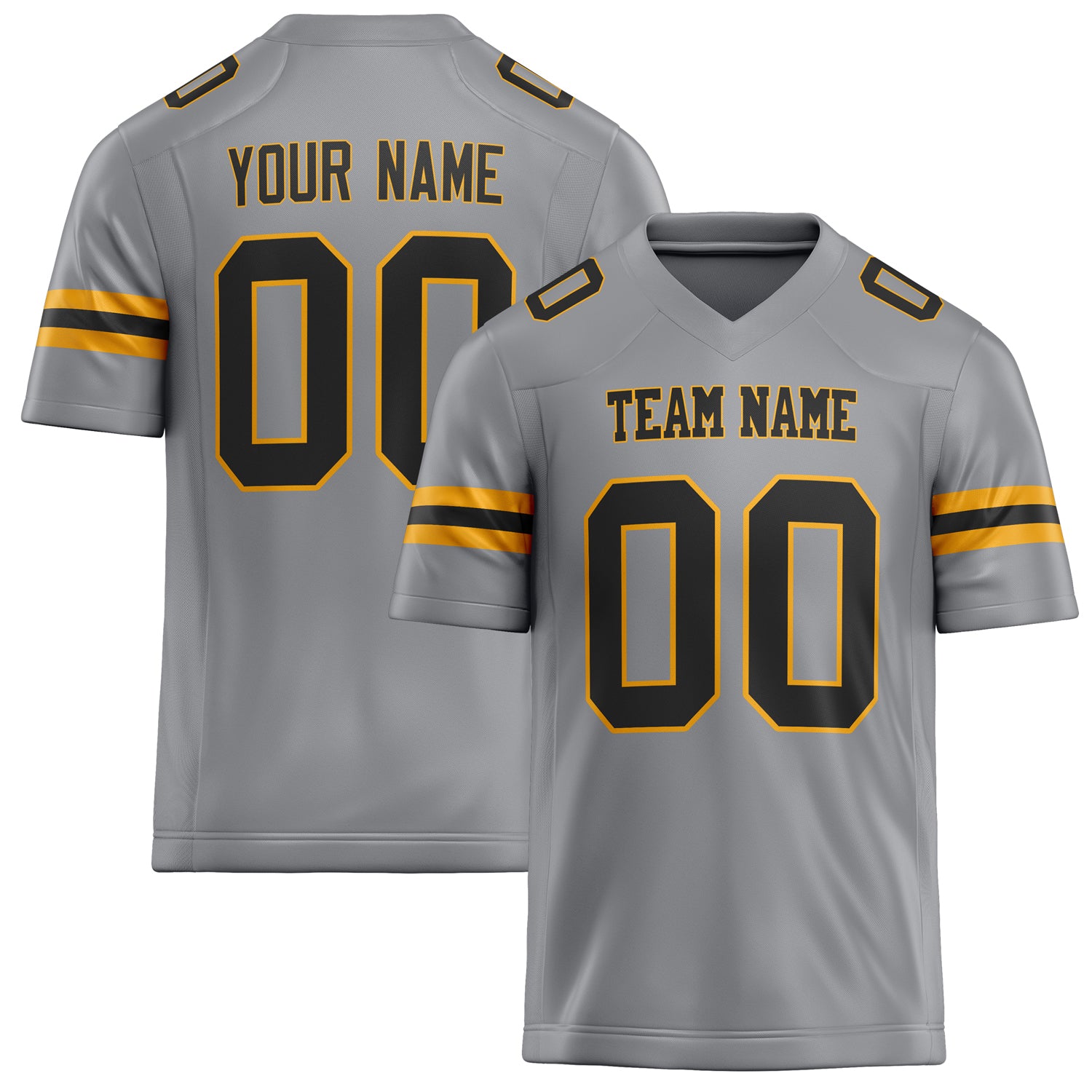 Custom Light Gray Black Solid Colour Football Jersey FT02240730LI241