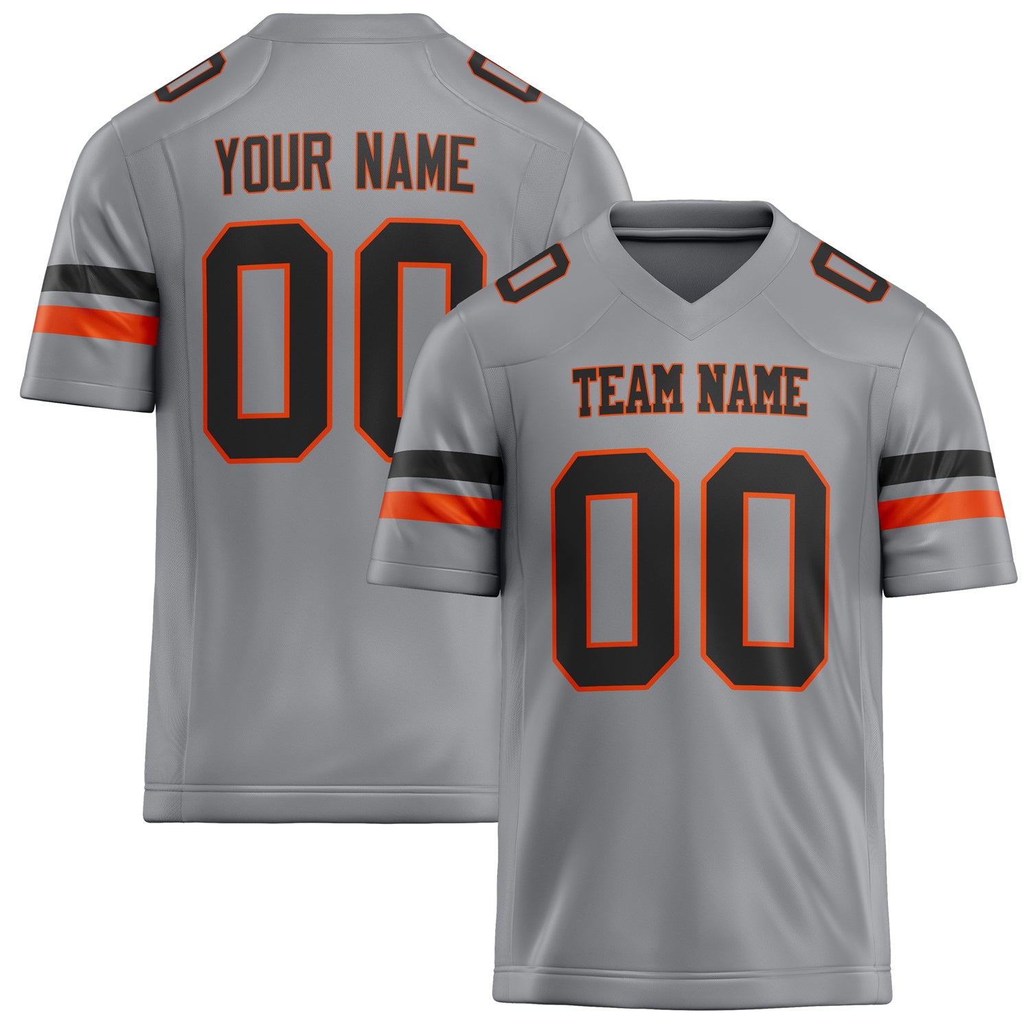 Custom Light Gray Black Solid Colour Football Jersey FT02240730LI252