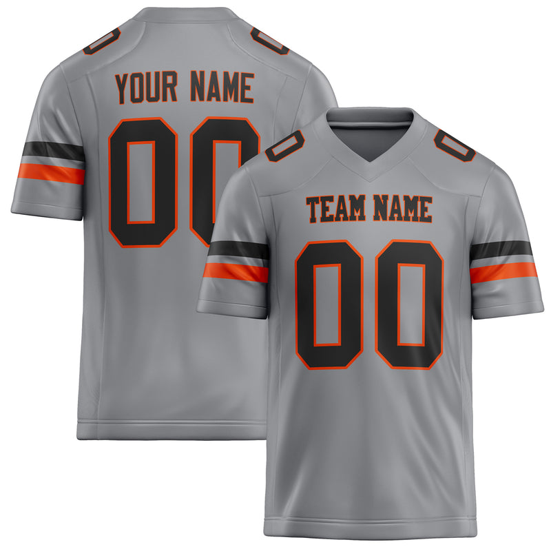 Custom Light Gray Black Solid Colour Football Jersey FT02240730LI252