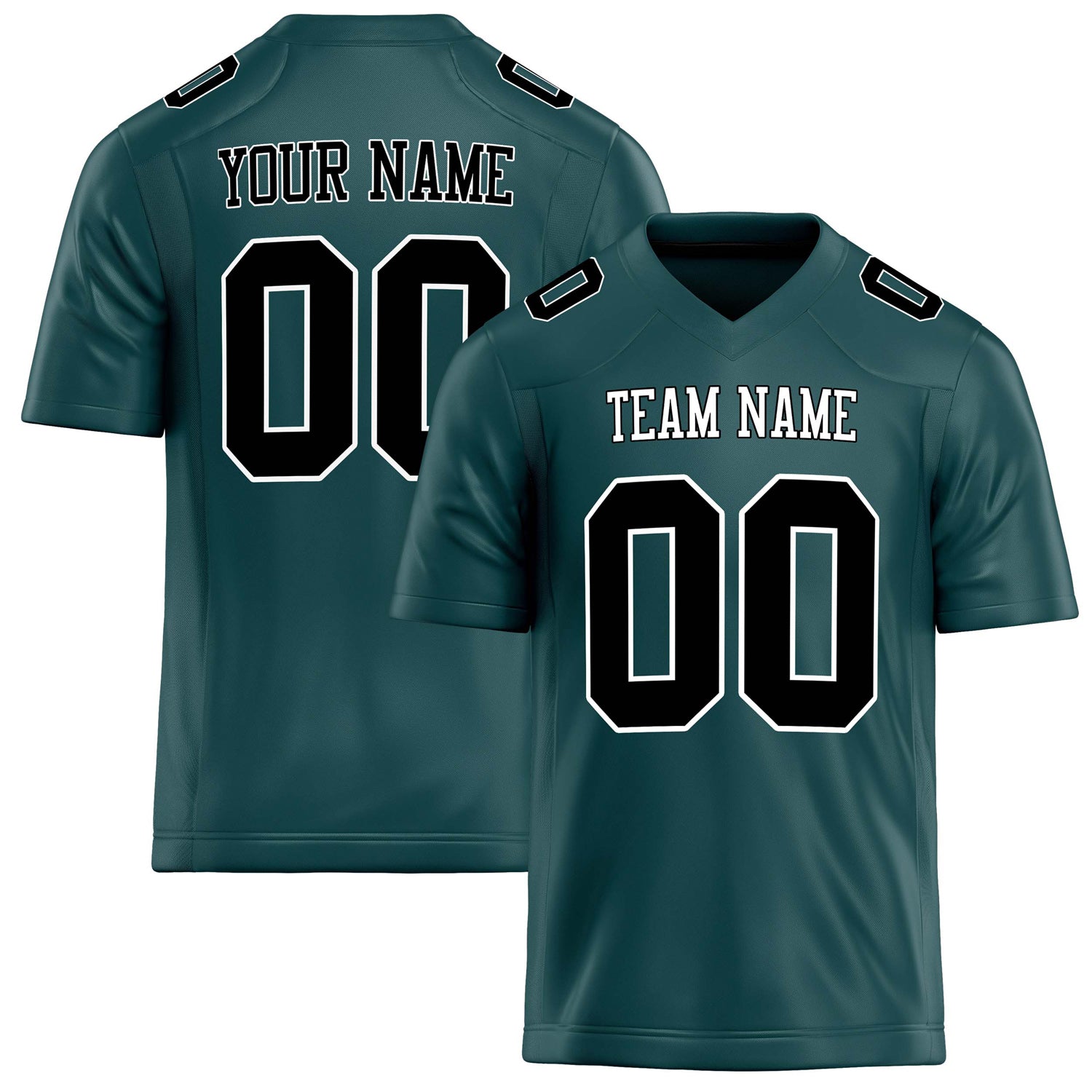 Custom Midnight Green Black Solid Colour Football Jersey FT02240730MI255