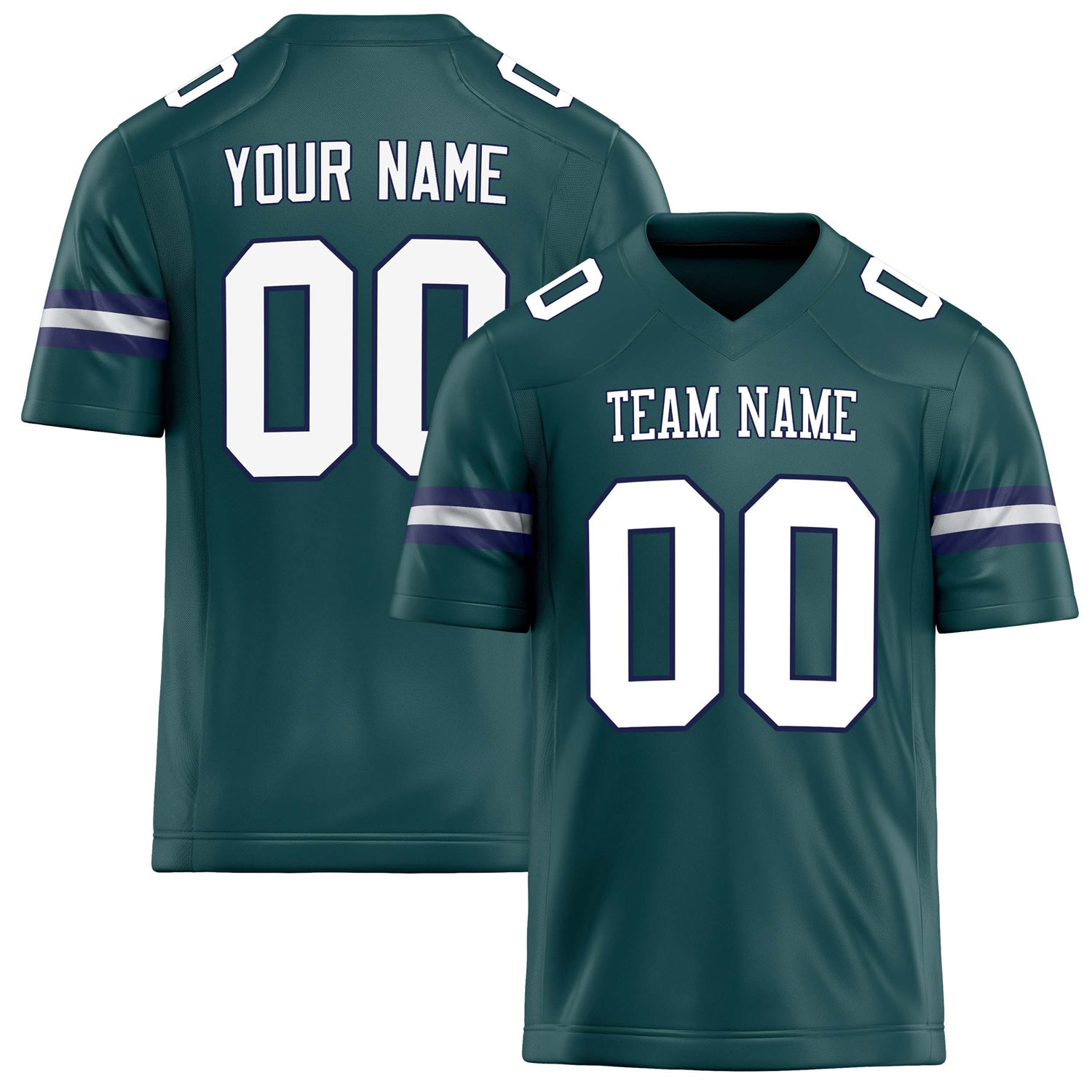 Custom Midnight Green White Solid Colour Football Jersey FT02240730MI256