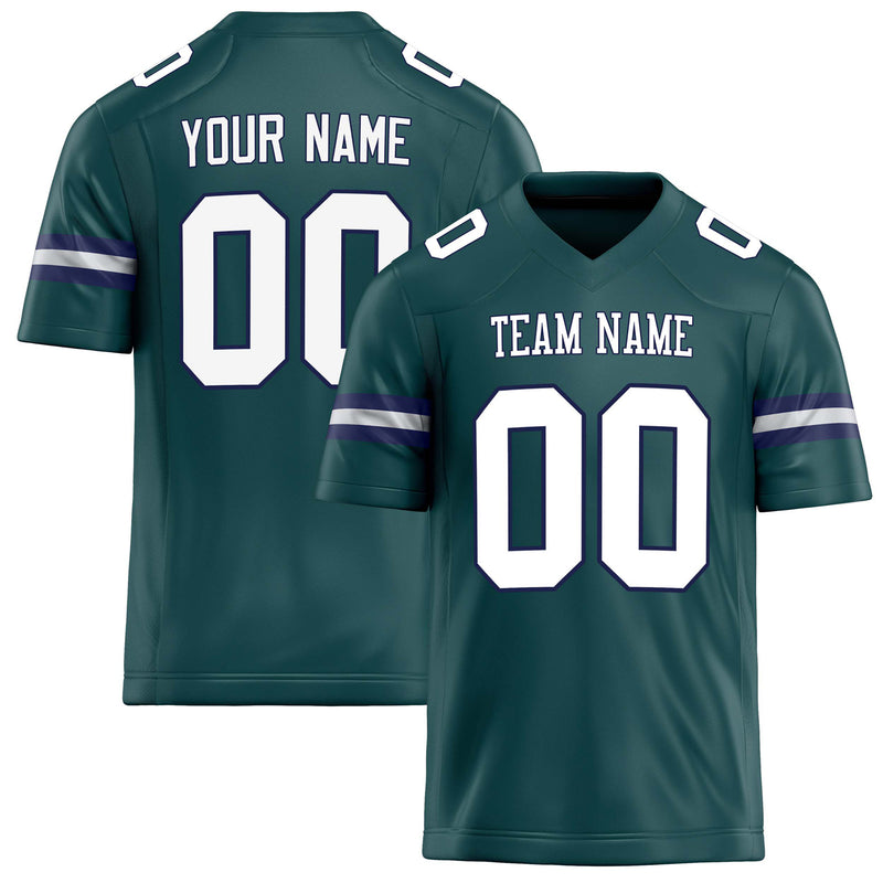 Custom Midnight Green White Solid Colour Football Jersey FT02240730MI256