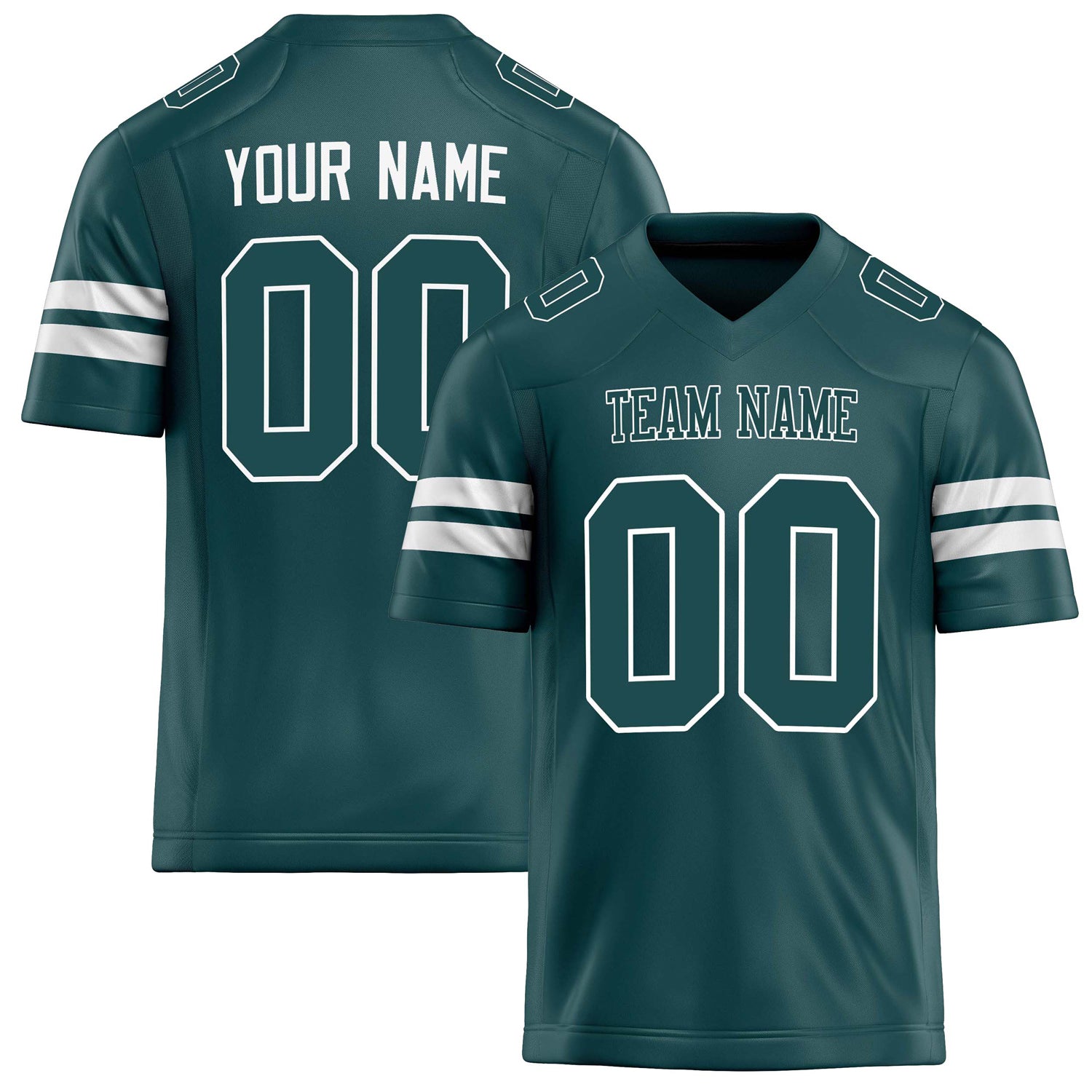 Custom Midnight Green White Solid Colour Football Jersey FT02240730MI257