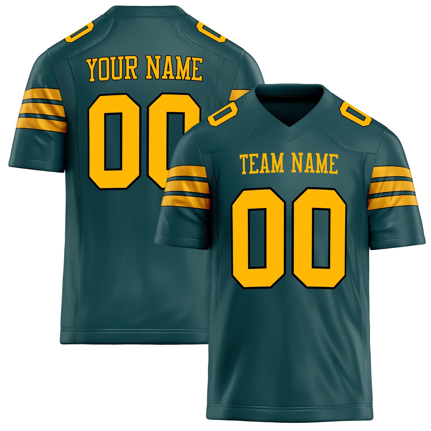 Custom Midnight Green gold Solid Colour Football Jersey FT02240730MI258
