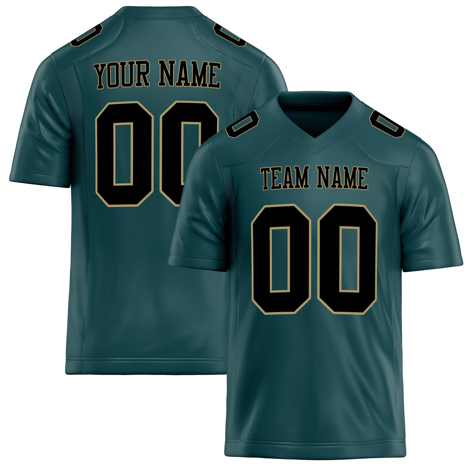 Custom Midnight Green Black Solid Colour Football Jersey FT02240730MI260