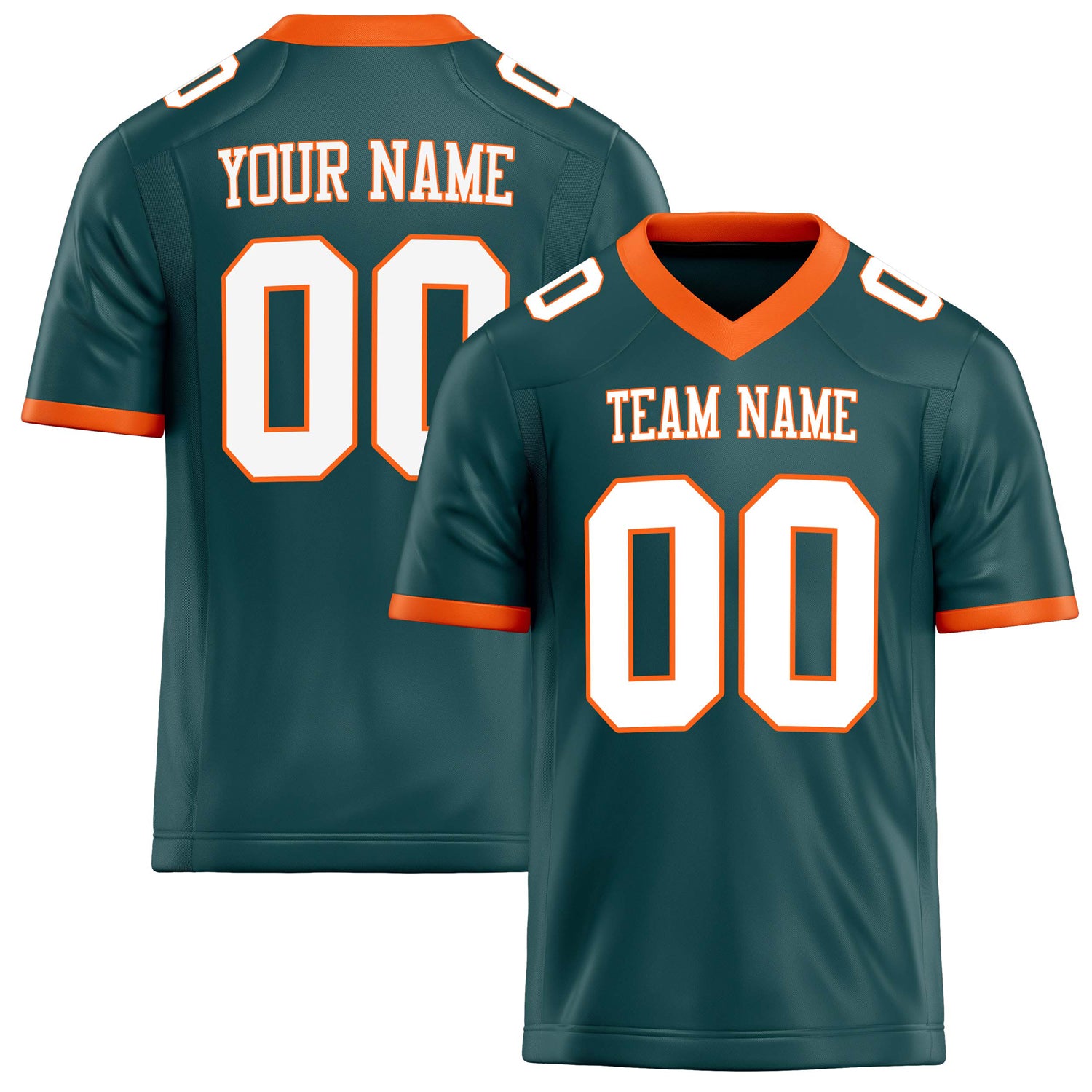 Custom Midnight Green White Solid Colour Football Jersey FT02240730MI261